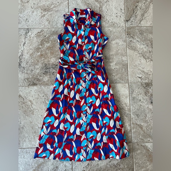 UntuckIt for her Cotton Button Front Faye Dress in Blue, Red, White Floral, 4 - Picture 14 of 14